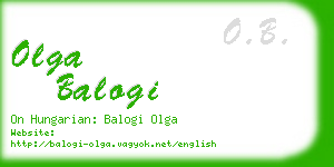 olga balogi business card